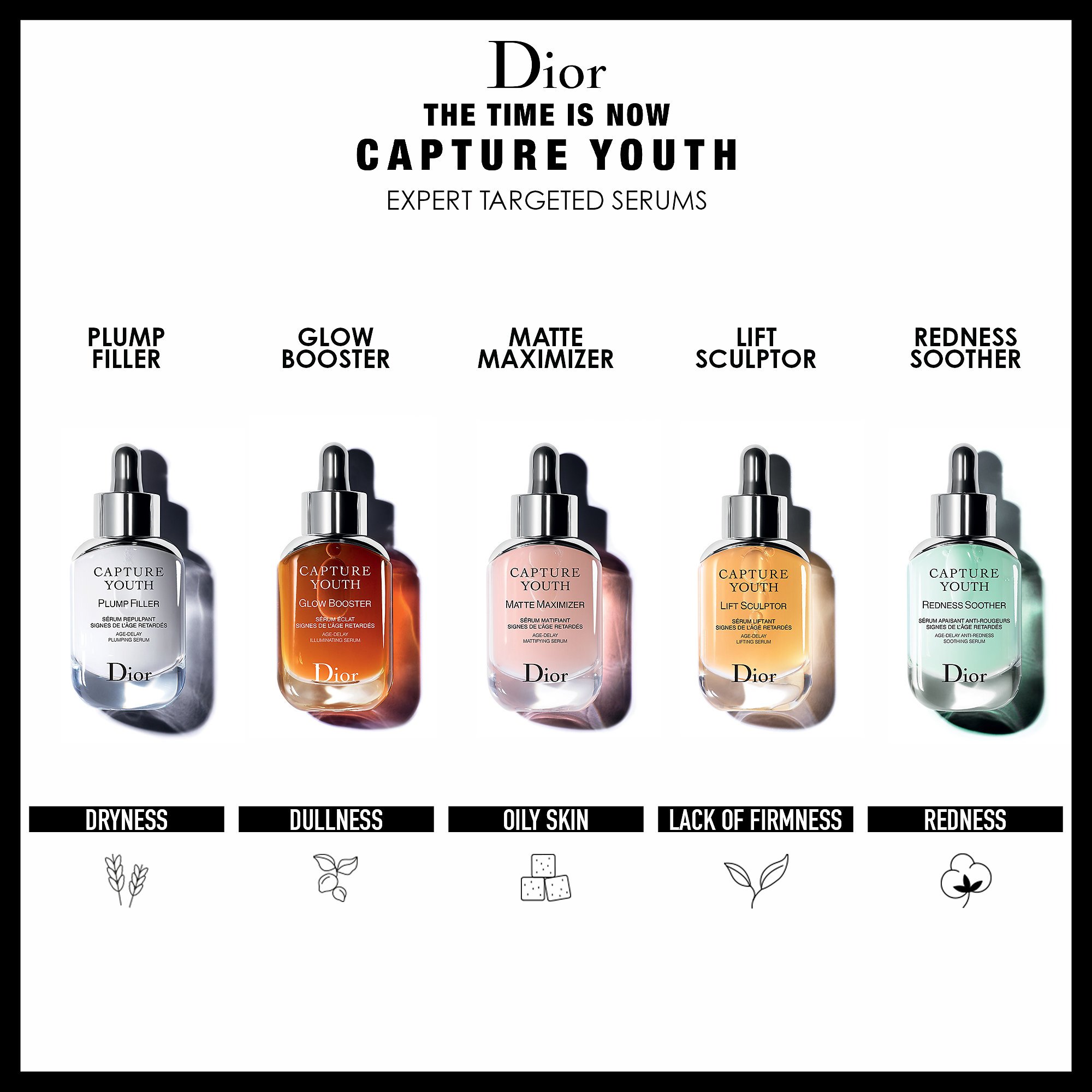 DIOR Capture Youth Glow Booster Serum - Anti-Aging Illuminating Face Serum 30ml for Youthful Radiance | Brightening & Hydrating Skincare for Day & Night Use