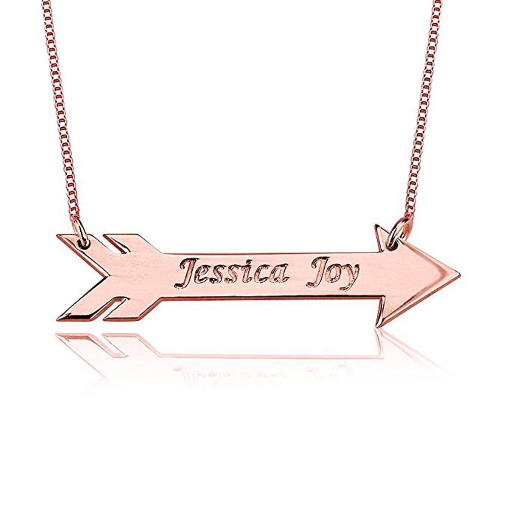 AOCHEE Personalized Arrow Name Necklace - Custom Engraved Jewelry for Women, Unique Birthday Gift for Her, Anniversary Present - Perfect for Valentine's Day, Mother's Day & Special Occasions