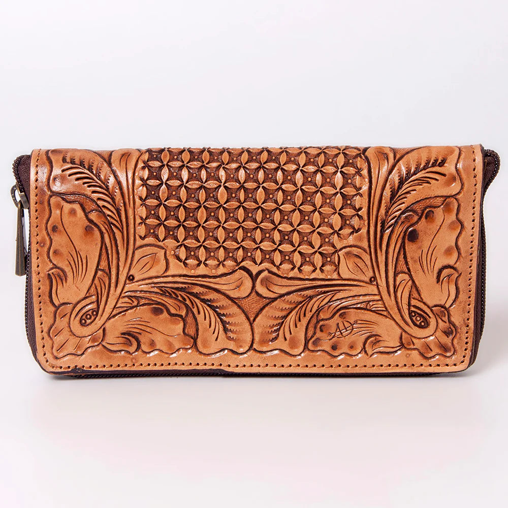 Genuine Leather American Darling Tooled Stamped Wallet for Men & Women - Stylish Bifold Wallet with RFID Protection for Everyday Use & Travel