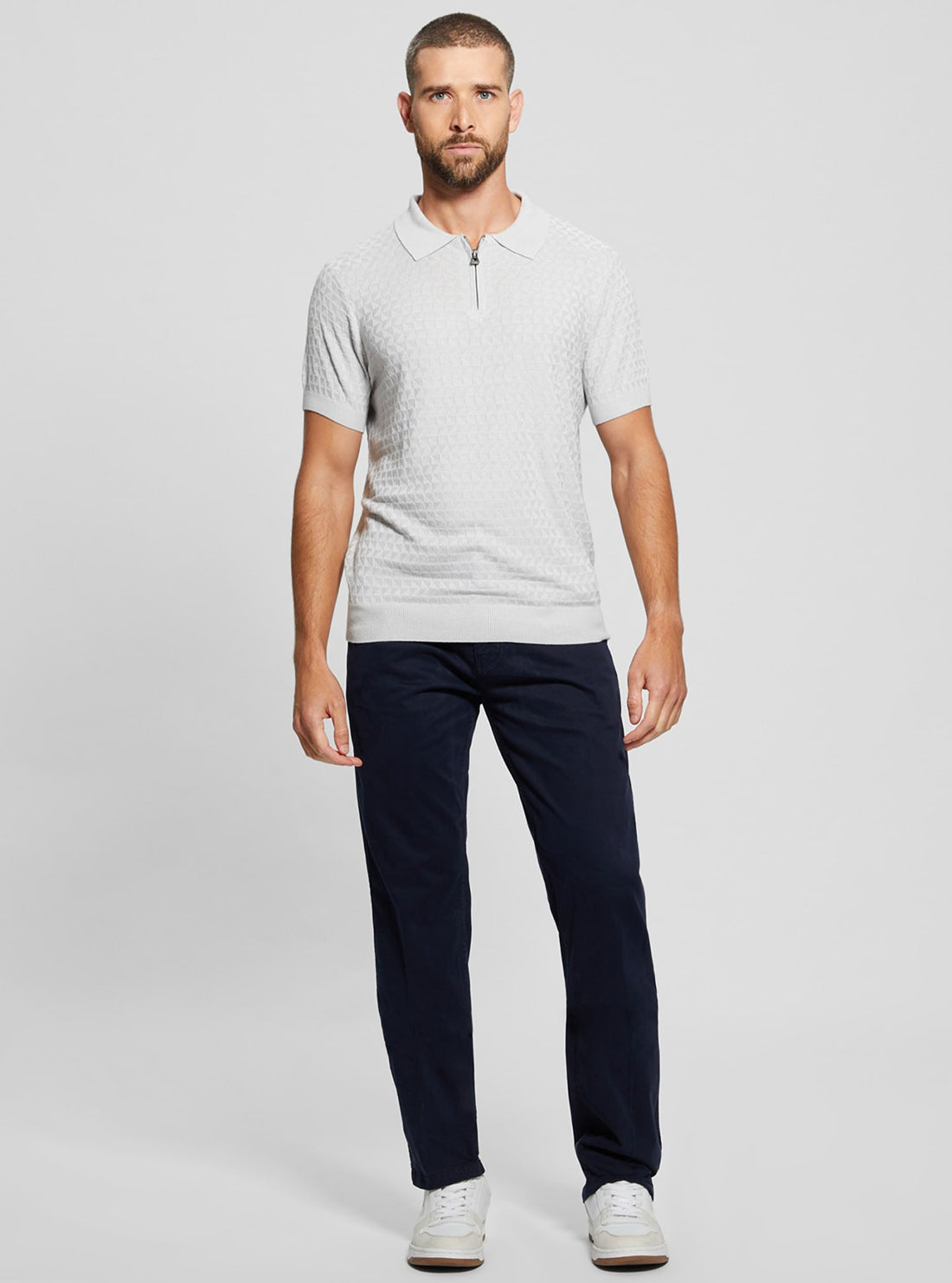Grey Checkered Kyle Polo T-Shirt for Men - Stylish Casual Wear for Everyday Outfits & Summer Fashion