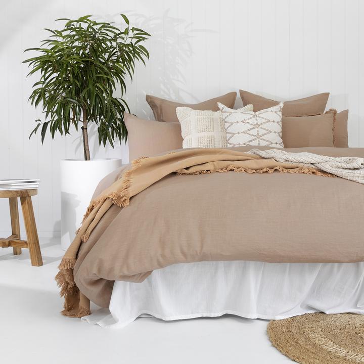 French Linen Quilt Cover Set by Bambury   Tea Rose
