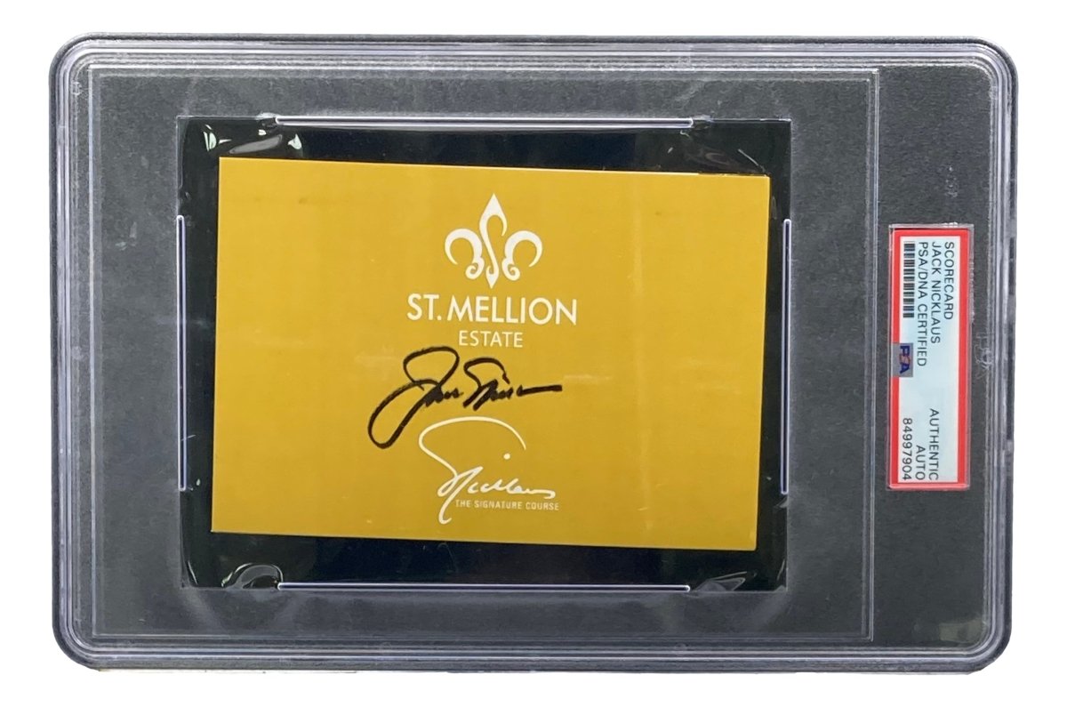 Authentic Jack Nicklaus Signed St. Mellion Estate Golf Scorecard with PSA/DNA Certification - Perfect for Golf Memorabilia Collectors & Sports Fans Display