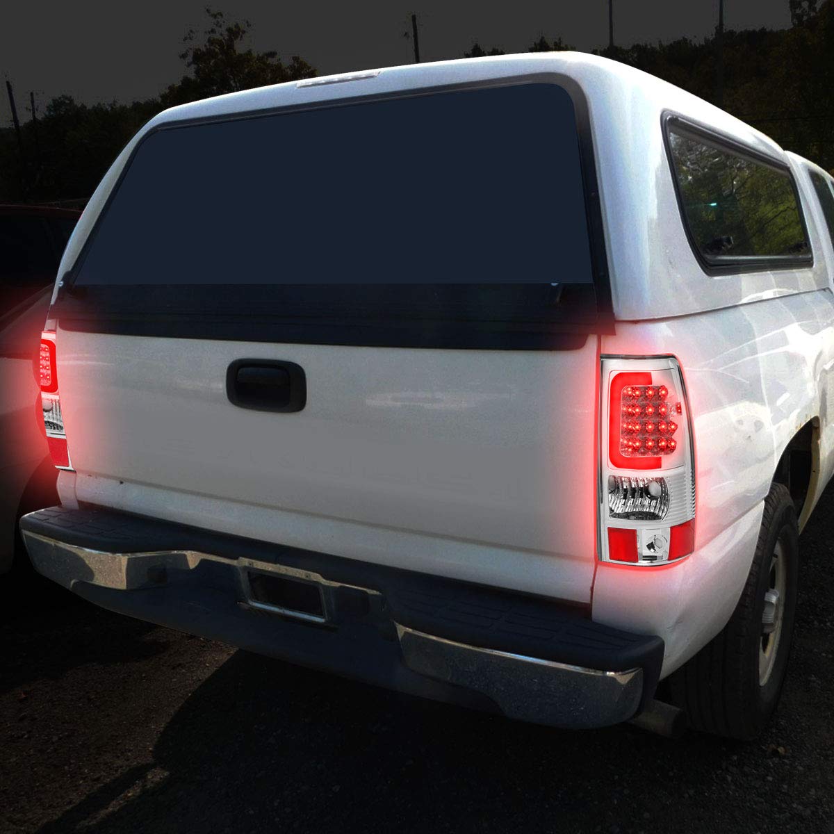 Auto Dynasty 3D LED Bar Tail Brake Lights for 2003-2007 Chevy Silverado & GMC Sierra Fleetside - Chrome Housing with Clear Lens - Enhanced Visibility & Style for Night Driving & Towing