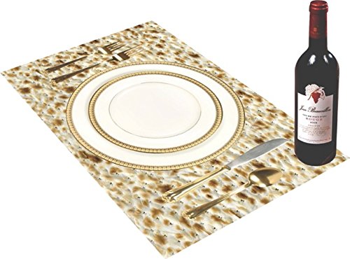 Passover Matzoh Place Mats - Beautifully Designed Disposable Paper Table Mats (48-Pack) for Seder Dinner & Jewish Holiday Celebrations