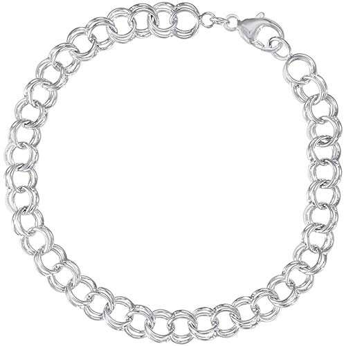Rembrandt 7-8 Inch Sterling Silver Charm Bracelet for Women | Elegant Adjustable Jewelry Gift for Birthday, Anniversary & Special Occasions