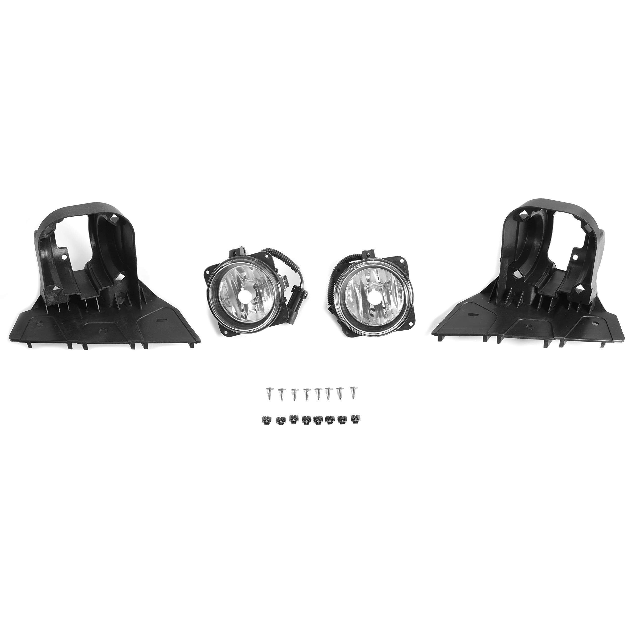 ECOTRIC Front Fog Lights for 2000-2004 Ford F-150 Harley Davidson Edition - Complete Kit with Bezels, Bulbs & Hardware (Driver & Passenger Side) | Enhanced Night Driving & Off-Road Visibility