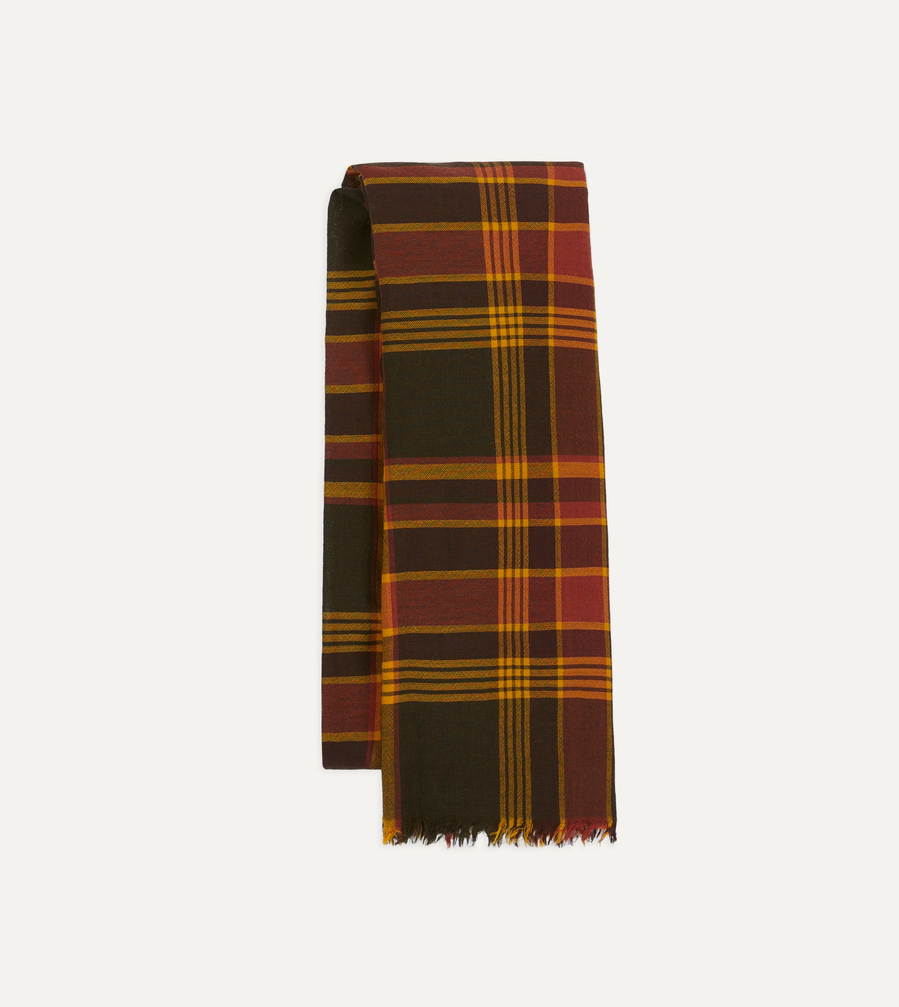 Warm Brown and Red Tartan Check Wool Scarf for Women & Men - Soft Winter Fashion Accessory for Cold Weather, Outdoor Activities and Holiday Outfits