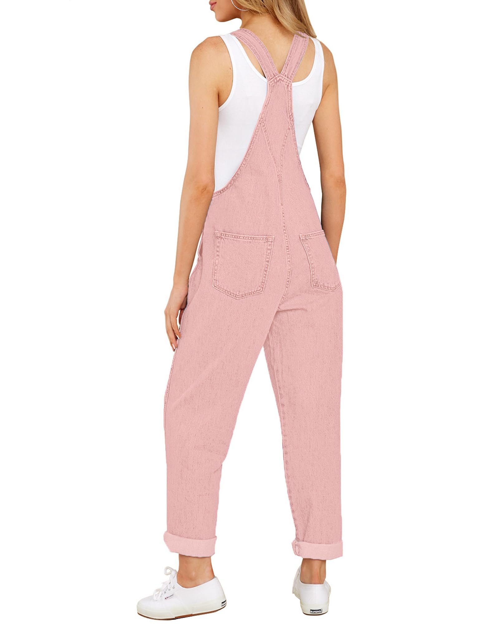 LookbookStore Women's Casual Stretch Denim Bib Overalls with Pockets - Comfortable Jumpsuit for Work, Outdoor & Daily Wear | Fashionable Denim Overalls for Women