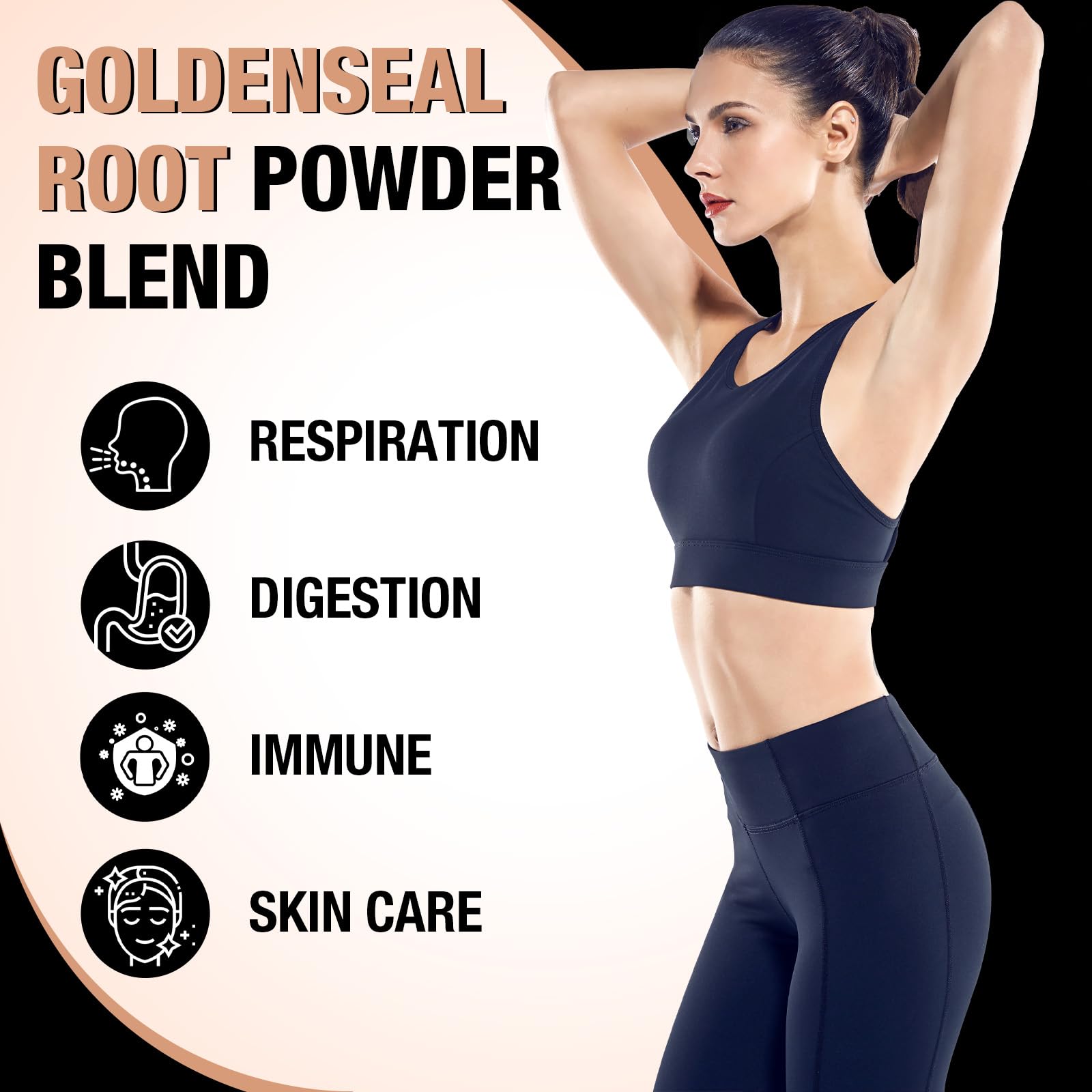 Organic Goldenseal Root Powder 1000mg - Pure Herbal Supplement for Immune Support & Gut Health, Gluten-Free, Natural Goldenseal Powder - 60 Servings (1 Bottle) | Immune Booster, Digestive Aid & Natural Wellness Support