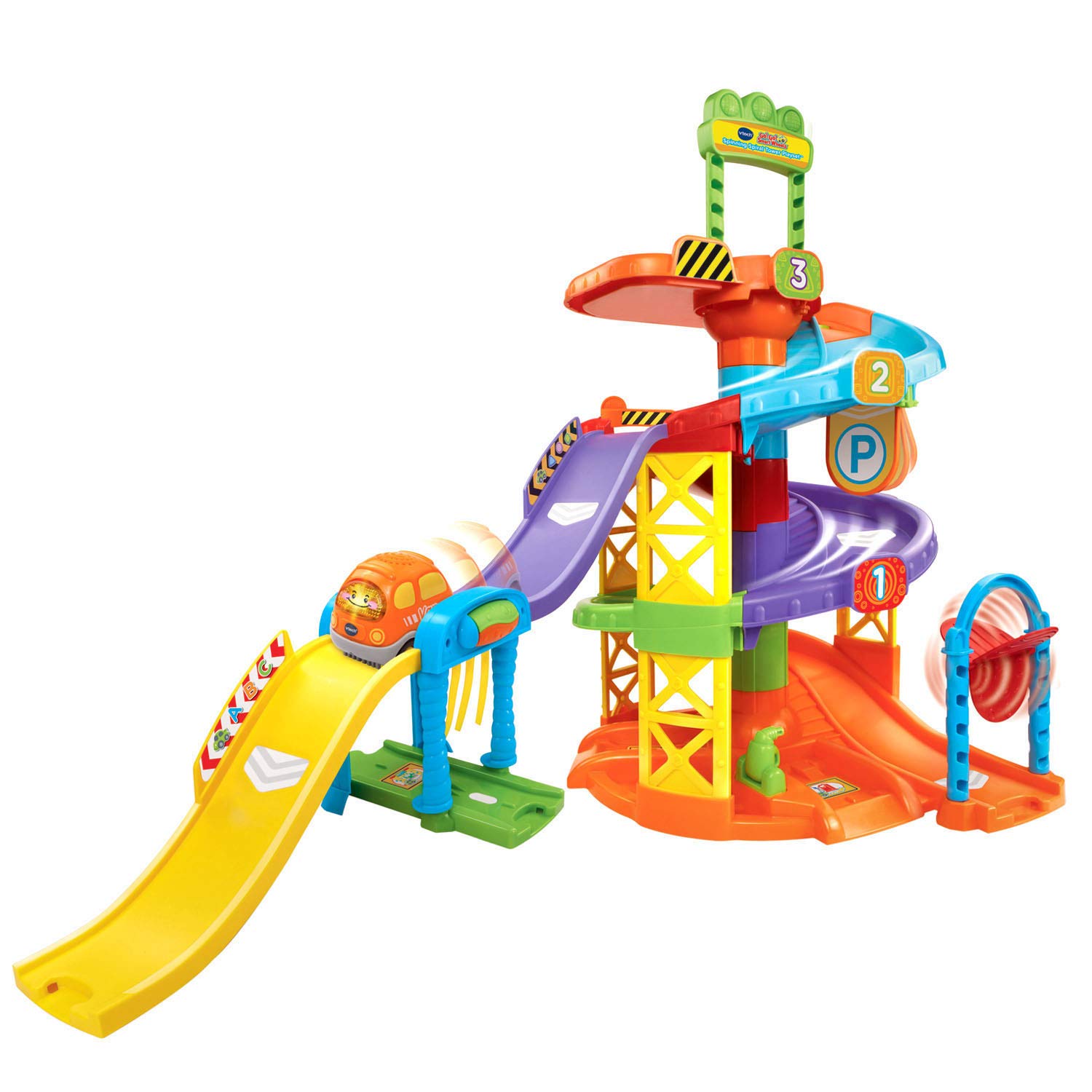 VTech Go! Go! Smart Wheels Spinning Spiral Tower Playset - Interactive Toy Car Track Set for Toddlers & Kids | STEM Learning & Imaginative Play | Perfect for Birthday Gifts & Indoor Playtime