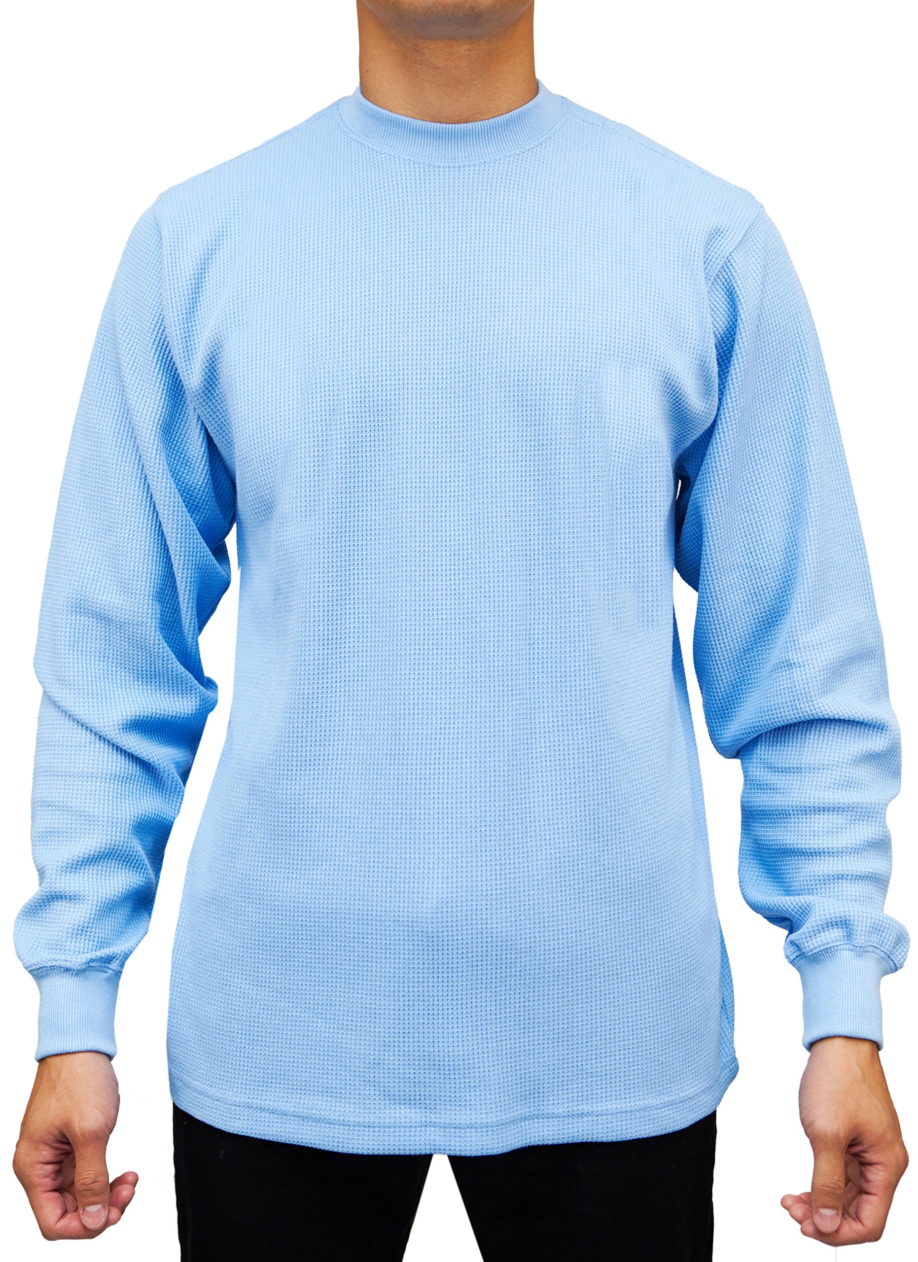 Heavyweight Crew Neck Thermal Shirts for Men - Rugged Waffle Knit Long Sleeve Shirt | Warm Winter Base Layer for Outdoor Work & Camping