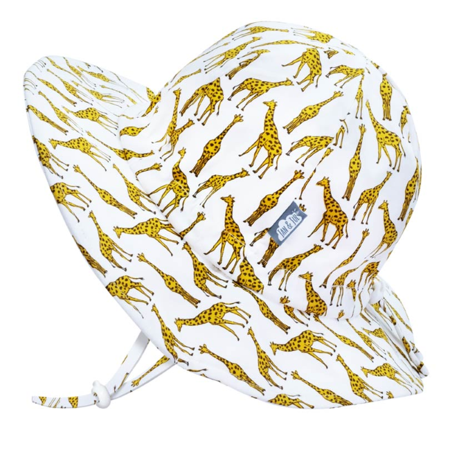 Jan + Jul Cotton Floppy Sun Hat for Babies & Toddlers - Adorable Giraffe Print UV Protection Wide Brim Hat for Outdoor Play, Beach, and Park Adventures