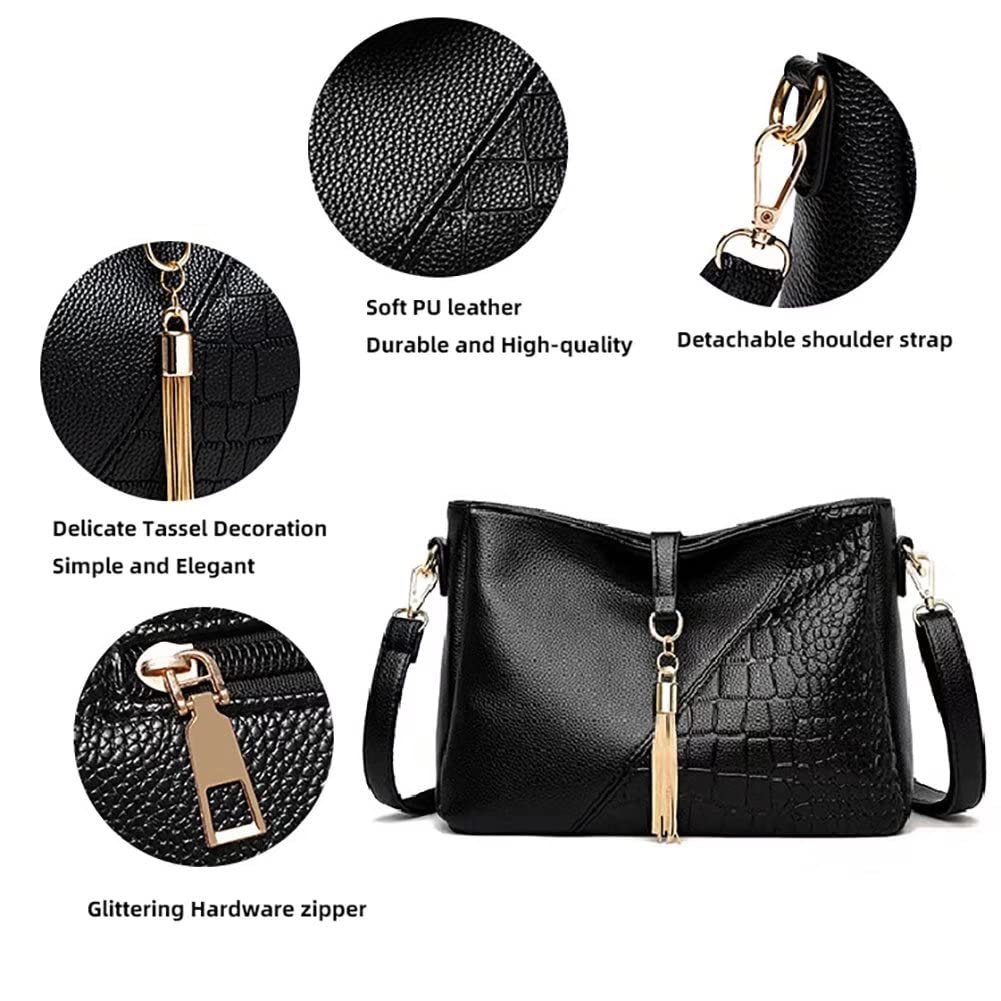 Stylish Women's PU Leather Crossbody Bag with Tassel - Fashionable Small Shoulder Purse for Ladies | Perfect for Work, Travel & Everyday Use