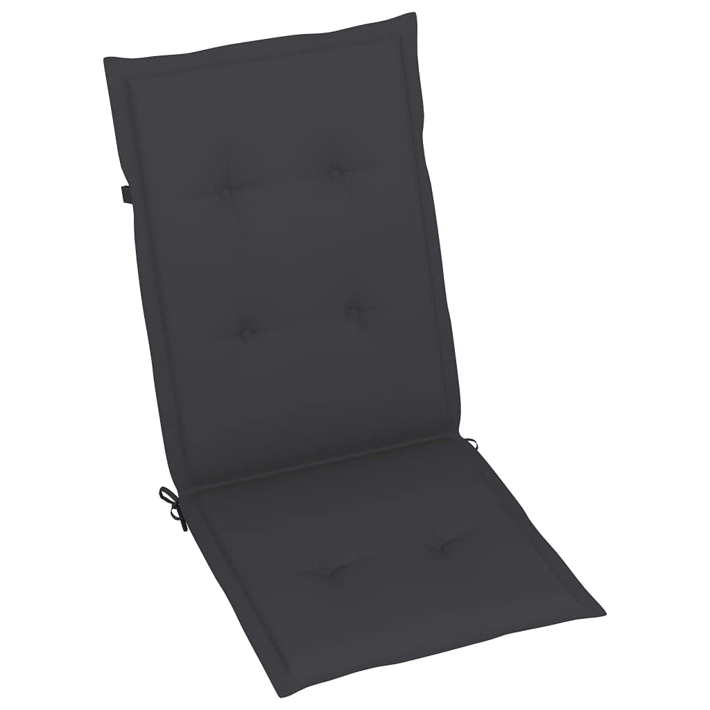Premium FAMIROSA Patio Chairs Set of 2 - Solid Teak Wood with Anthracite Cushions (33.55 lbs) - Outdoor Garden, Poolside, and Backyard Relaxation Furniture