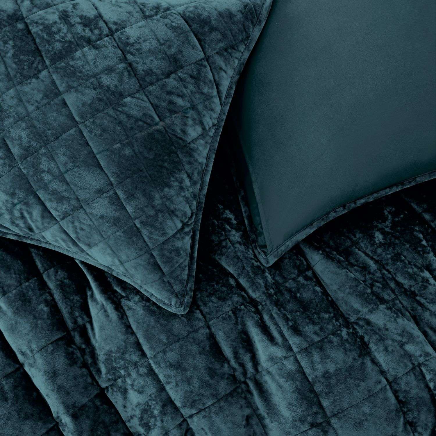 Luxury Diamond Quilting Crushed Velvet 3-Piece Quilt Set - King/Queen Size Bedding for Master Bedroom & Guest Room