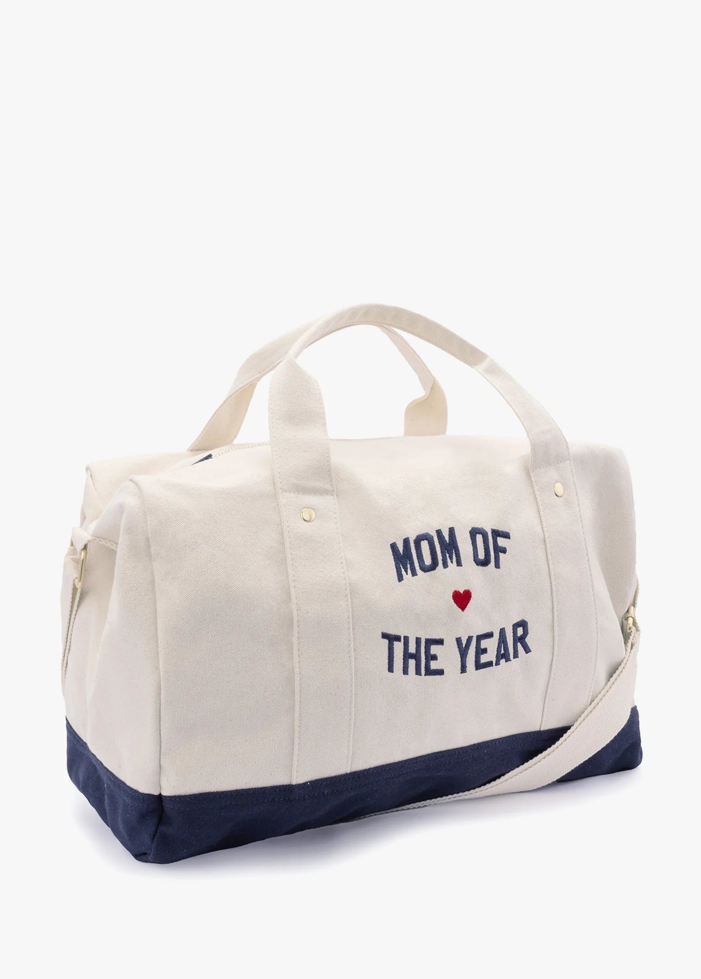 Mom of The Year Canvas Duffle Bag - Large Tote Travel Gym Bag for Women, Perfect for Workout, Beach, Travel & Everyday Use