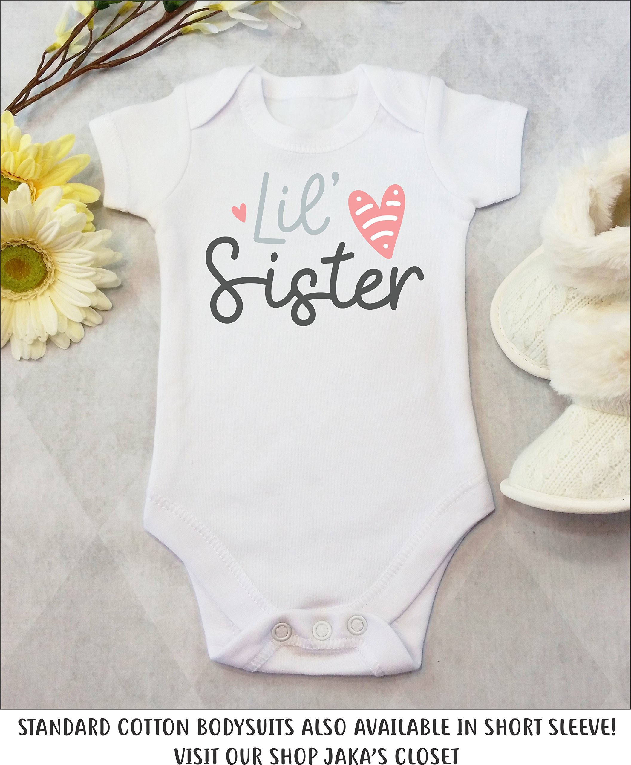 Big & Little Sister Matching Outfits - Long Sleeve Cotton Bodysuit Set for Siblings | Cute Sister Twin Clothes for Family Photos, Holidays & Special Occasions
