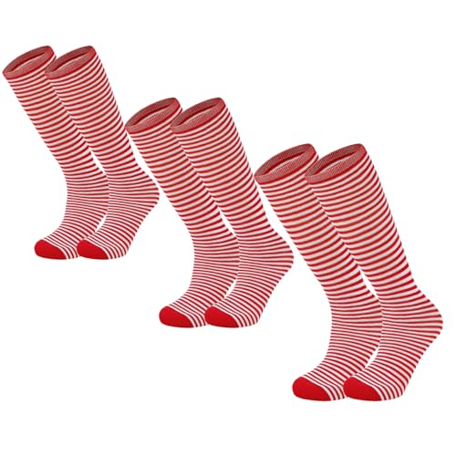 3pack Red and White Pinstripe