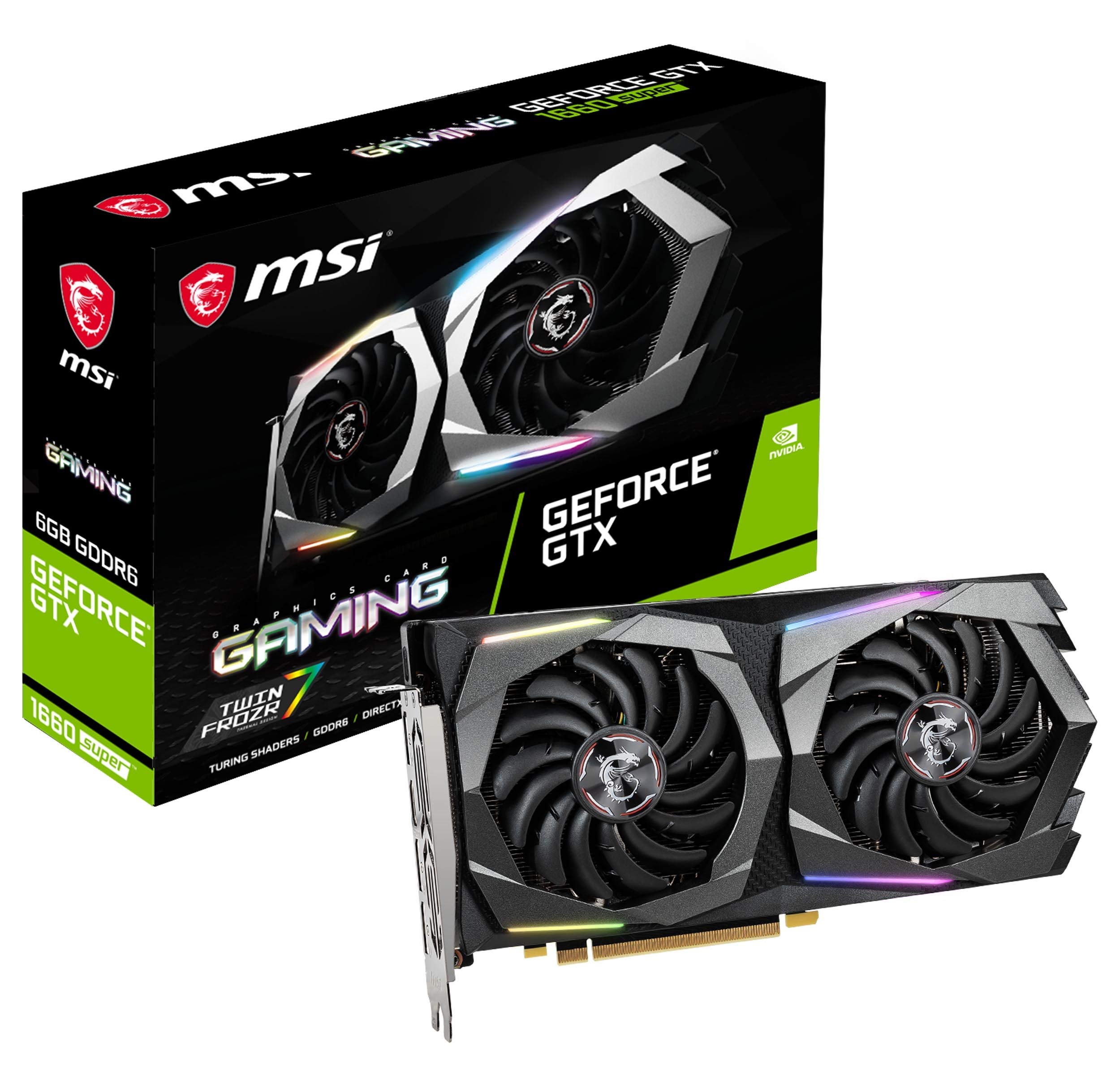 MSI GeForce GTX 1660 Super Gaming Graphics Card - 6GB GDDR6, 192-bit, PCI Express 3.0 x16, Boost Clock 1830 MHz | Perfect for 1080p Gaming, VR Ready, Streaming & Content Creation