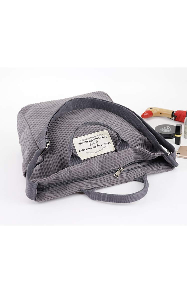 Stylish Women's Corduroy Shoulder Bag - Fashionable Tote, Crossbody & Top Handle Handbag with Pockets for Work, Travel & Daily Use