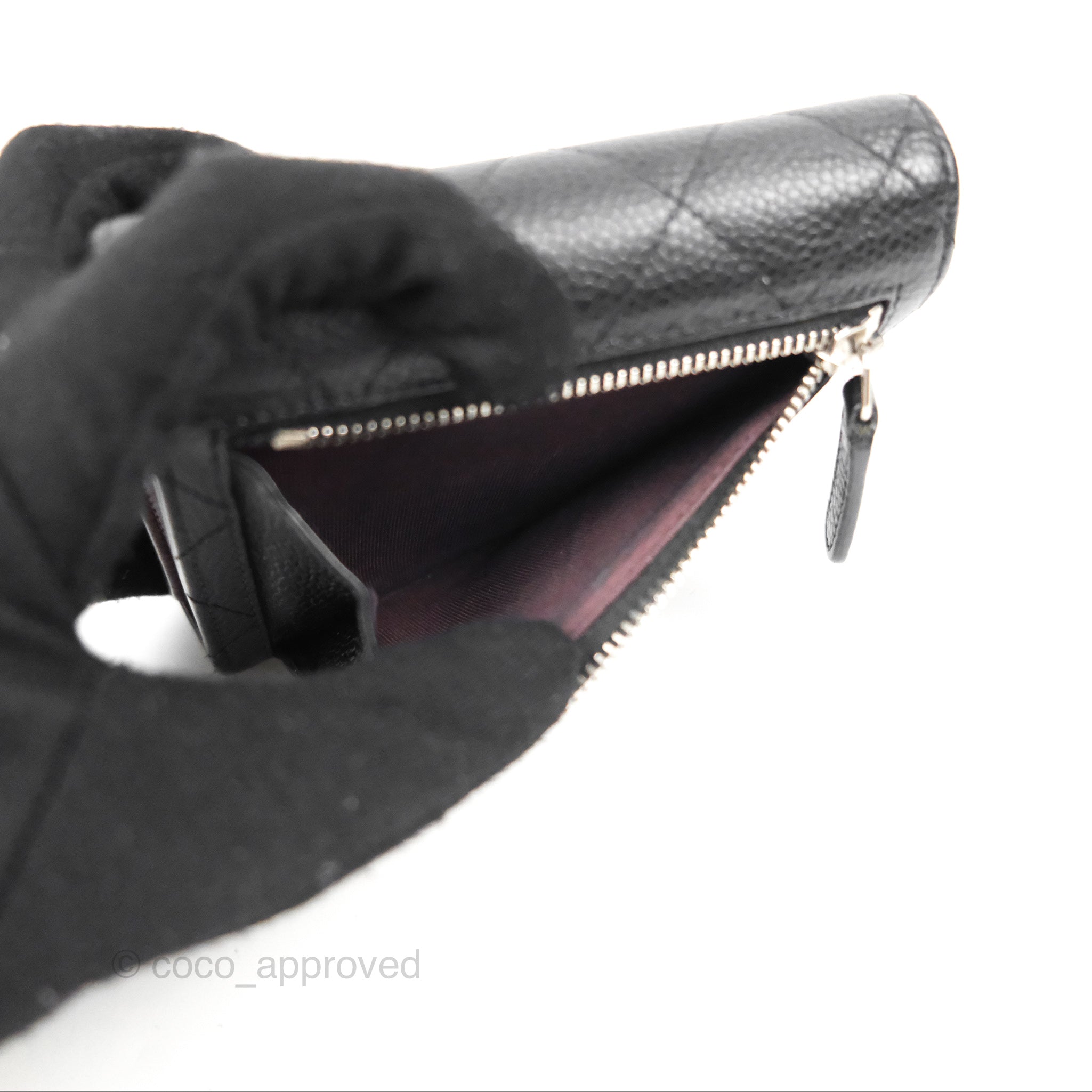 Chanel Classic Flap Wallet Black Caviar Leather with Silver Hardware - Luxury Designer Wallet for Women, Perfect for Everyday Use & Special Occasions
