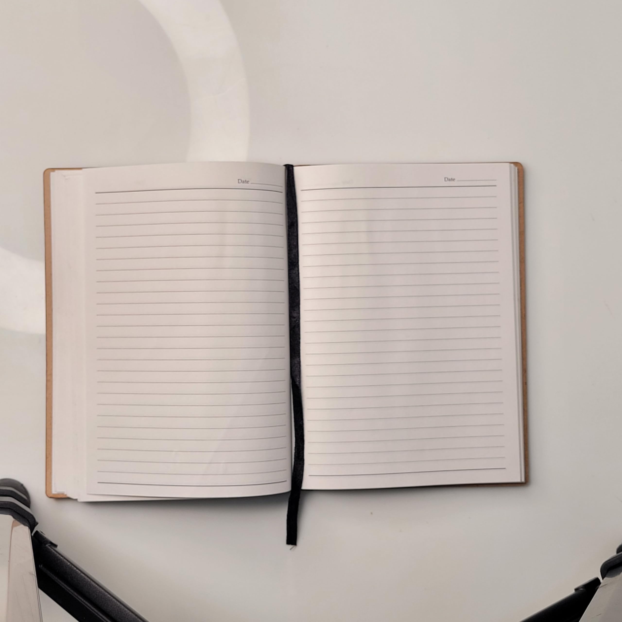 FONSIE Leather Journal for Women - 200 Page Lined Notebook with Pen Holder, Wooden Bookmark & Vintage Cover - 5.9