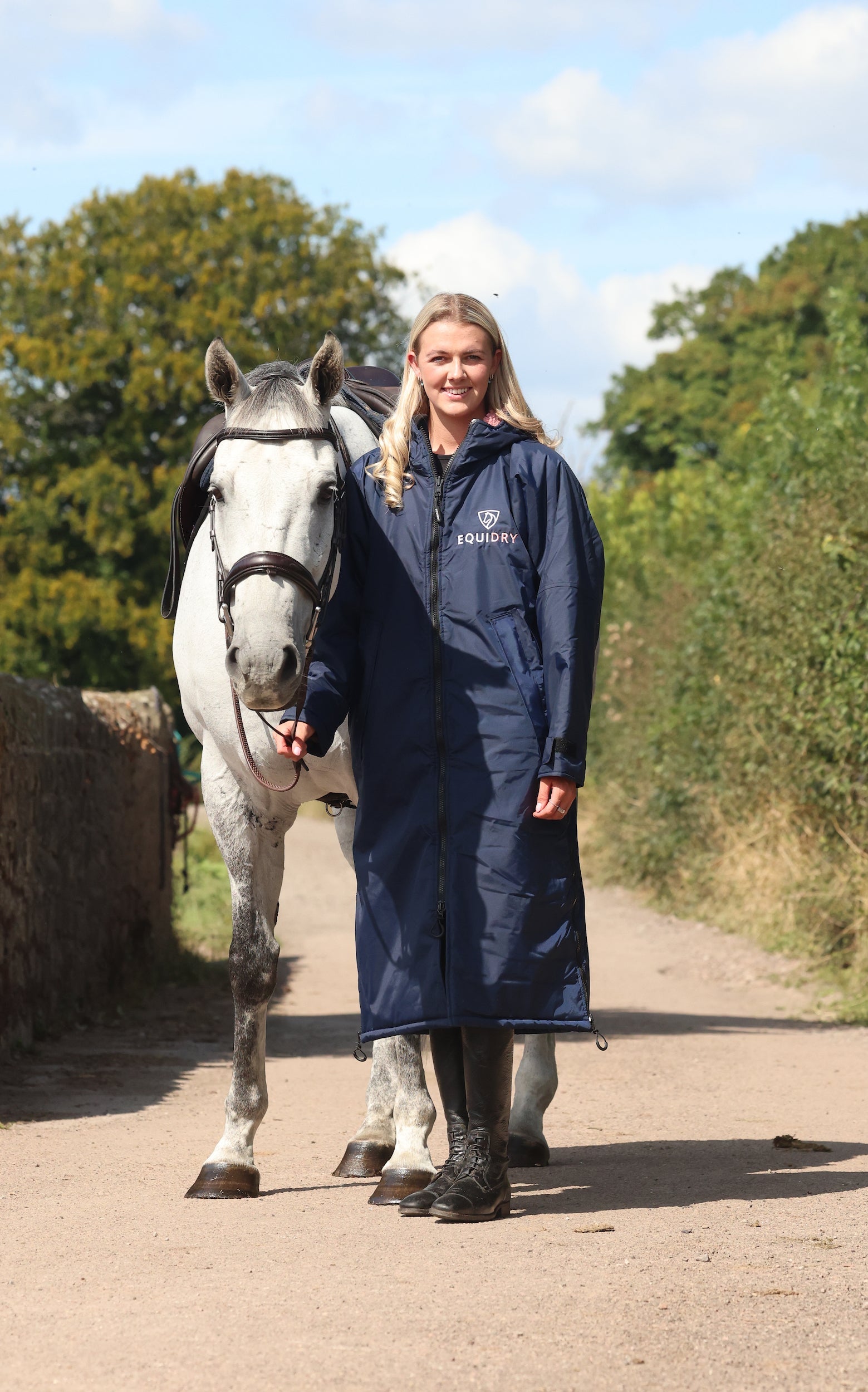 EQUIDRY Original Women's All-Rounder Top - Navy & Pale Pink | Casual Wear, Workout, Yoga & Everyday Outfits