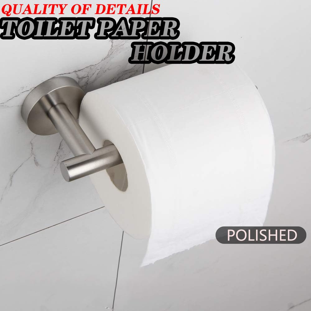 GERZ 304 Stainless Steel Wall Mount Toilet Paper Holder - Brushed Nickel Bathroom Tissue Roll Dispenser with Rustproof Design | Perfect for Home, Office & RV Bathrooms
