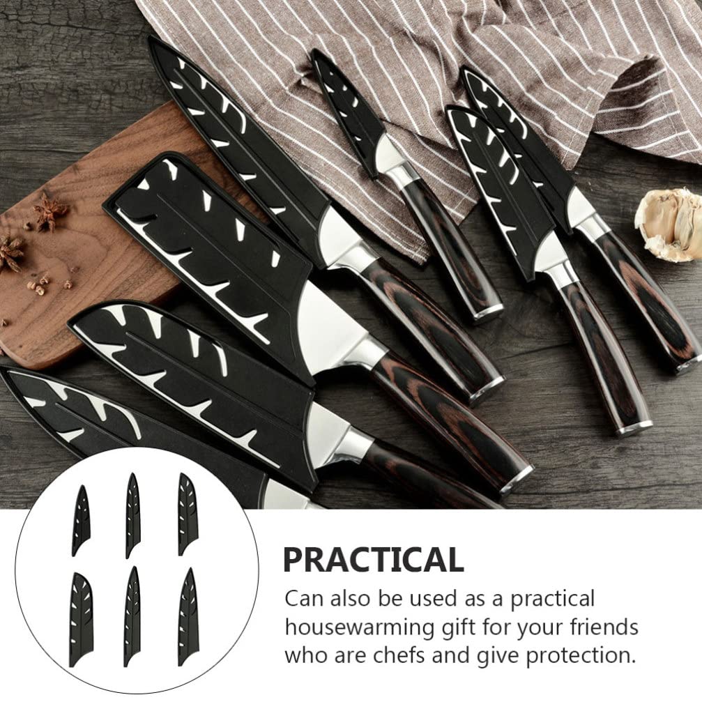 10-Piece Steel Chef Knife Protectors Set - Plastic Blade Guards, Cutter Sleeves & Scabbards for Kitchen Knives | Safe Storage & Organization for Professional & Home Kitchens