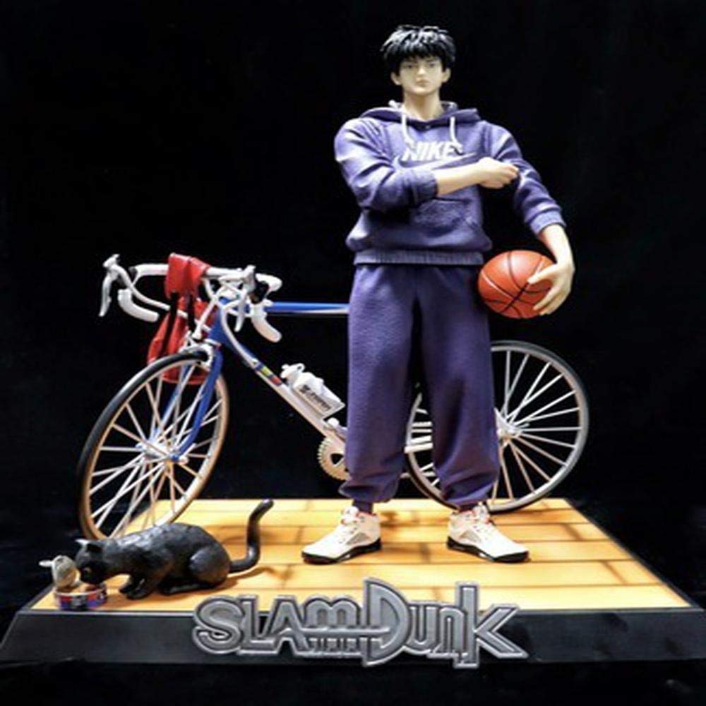 Slam Dunk Anime Figure - Kaede Rukawa with Bicycle 28CM Action Figure Model Toy, Collectible Statue for Anime Fans | Perfect Gift for Kids & Adults, Home Decor, Office Display, and Anime Collection