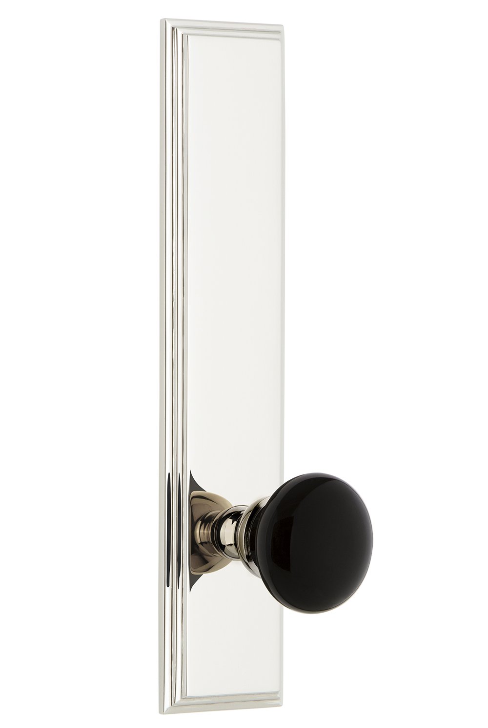 Grandeur Hardware 852690 Arc Tall Plate with Coventry Knob Privacy - Satin Nickel Finish for Bedroom & Bathroom Door Locks
