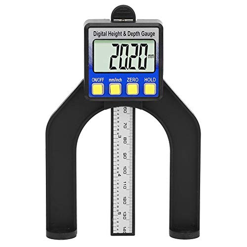 Digital LCD Table Saw Depth Gauge (0-80mm) - Precise Woodworking Ruler & Height Limit Measurement Tool for DIY Projects, Carpentry, and Professional Woodworking