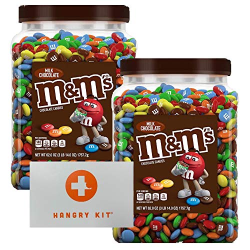 Premium Milk Chocolate M&M Tub with Mini Hangry Kit - Bomber Bundle (2 Tubs) | Party Favors, Office Snacks & Gift Ideas for Chocolate Lovers