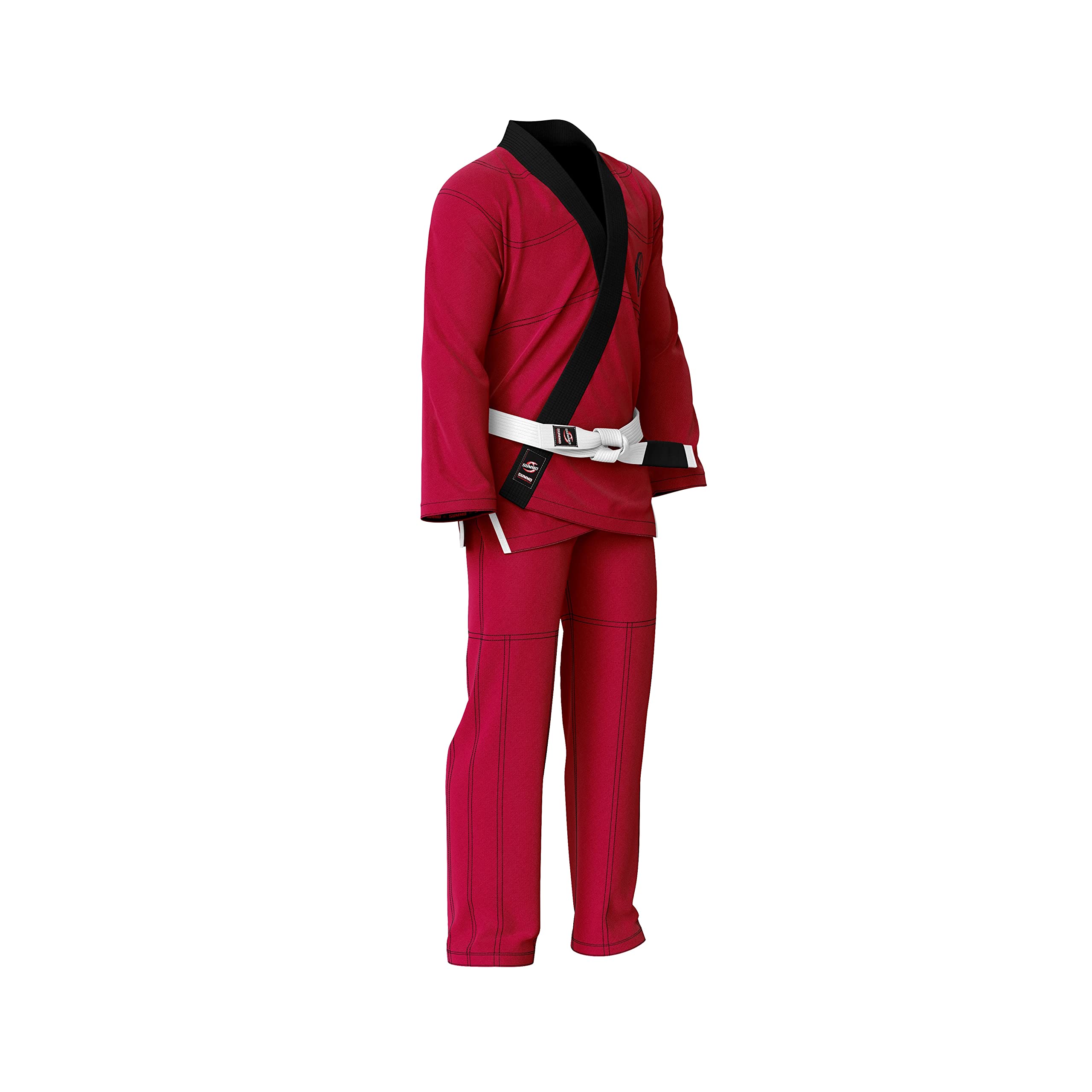 Summo Defender Red BJJ Gi - Premium Brazilian Jiu-Jitsu Uniform for Training & Competition - Lightweight & Durable for MMA, Grappling & No-Gi Transition