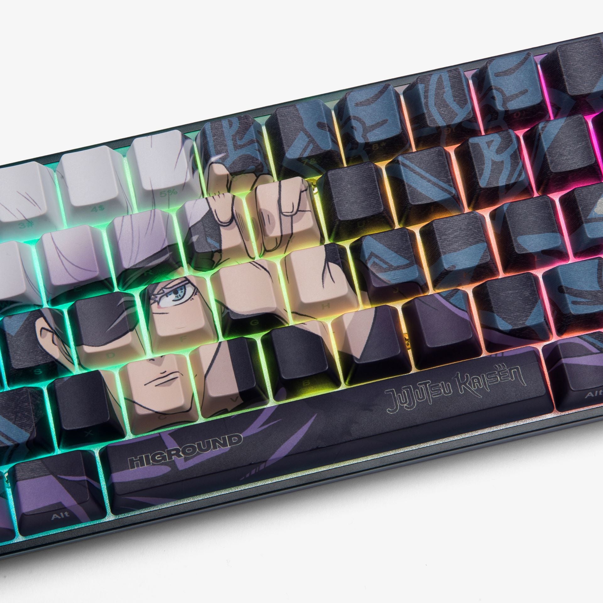 JJK x HG Basecamp 65 Mechanical Keyboard - Gojo Satoru Theme Custom Gaming Keyboard with RGB Backlit | Perfect for Anime Fans, Esports & Office Work