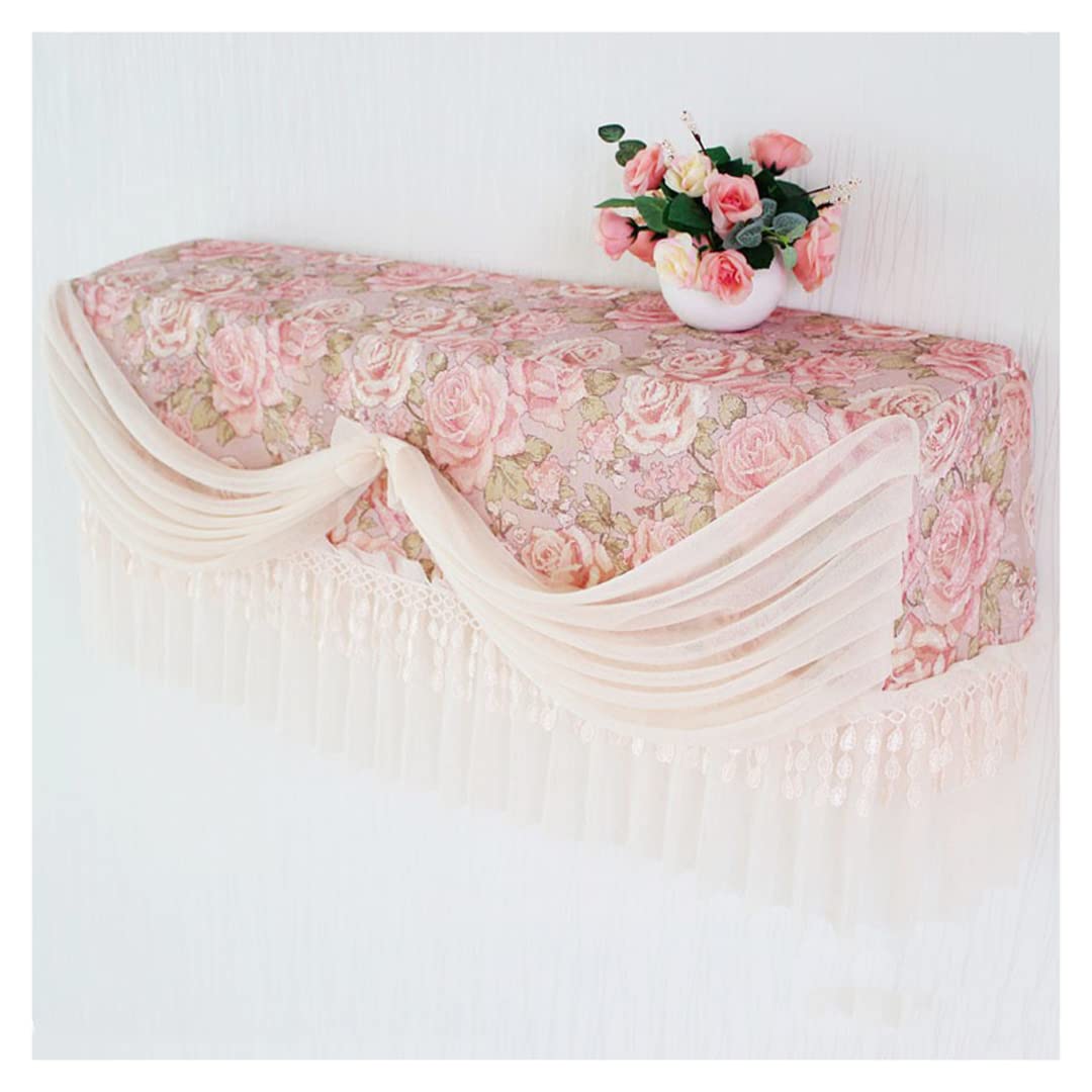 Elegant Pink Lace Bow Wall Hanging Air Conditioner Cover - 80cm Dust Protector for Home & Office AC Units | Perfect for Bedroom, Living Room Decor and AC Protection
