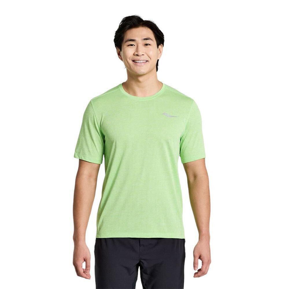 Men's Saucony Stopwatch Performance Running Short Sleeve Shirt - Lightweight Moisture-Wicking Athletic Top for Jogging & Gym Workouts