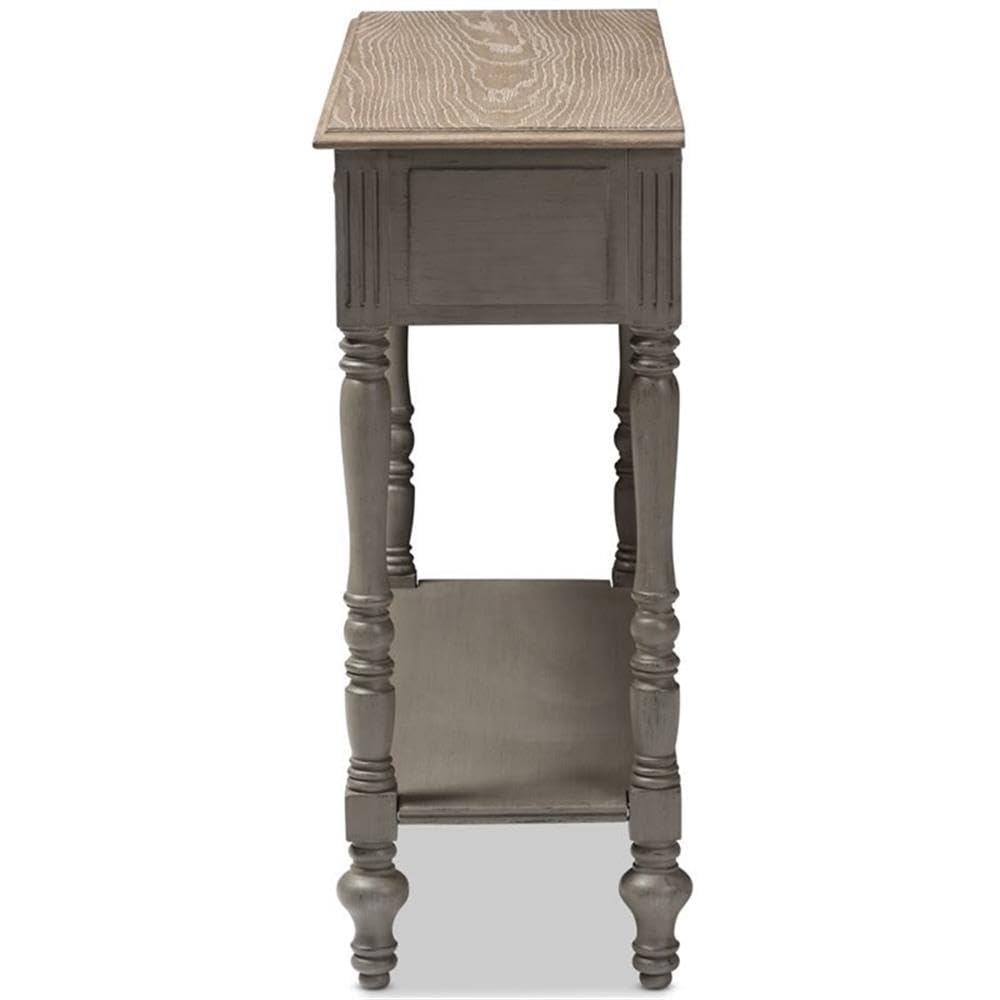 Baxton Studio Noemie 2-Drawer Brown Console Table - Entryway Sofa Table, Hallway Furniture, Living Room Storage Solution