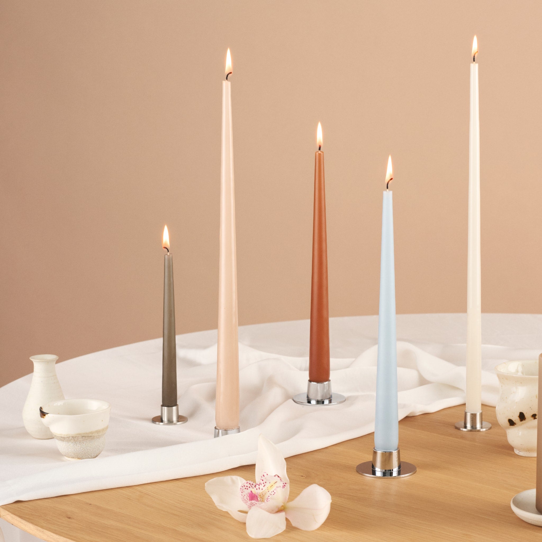 ESTER & ERIK Natural Taper Candles - 12.6 Inch (32cm) Handmade Raw Toffee Scented Candles for Romantic Dinners, Wedding Decor & Home Aromatherapy