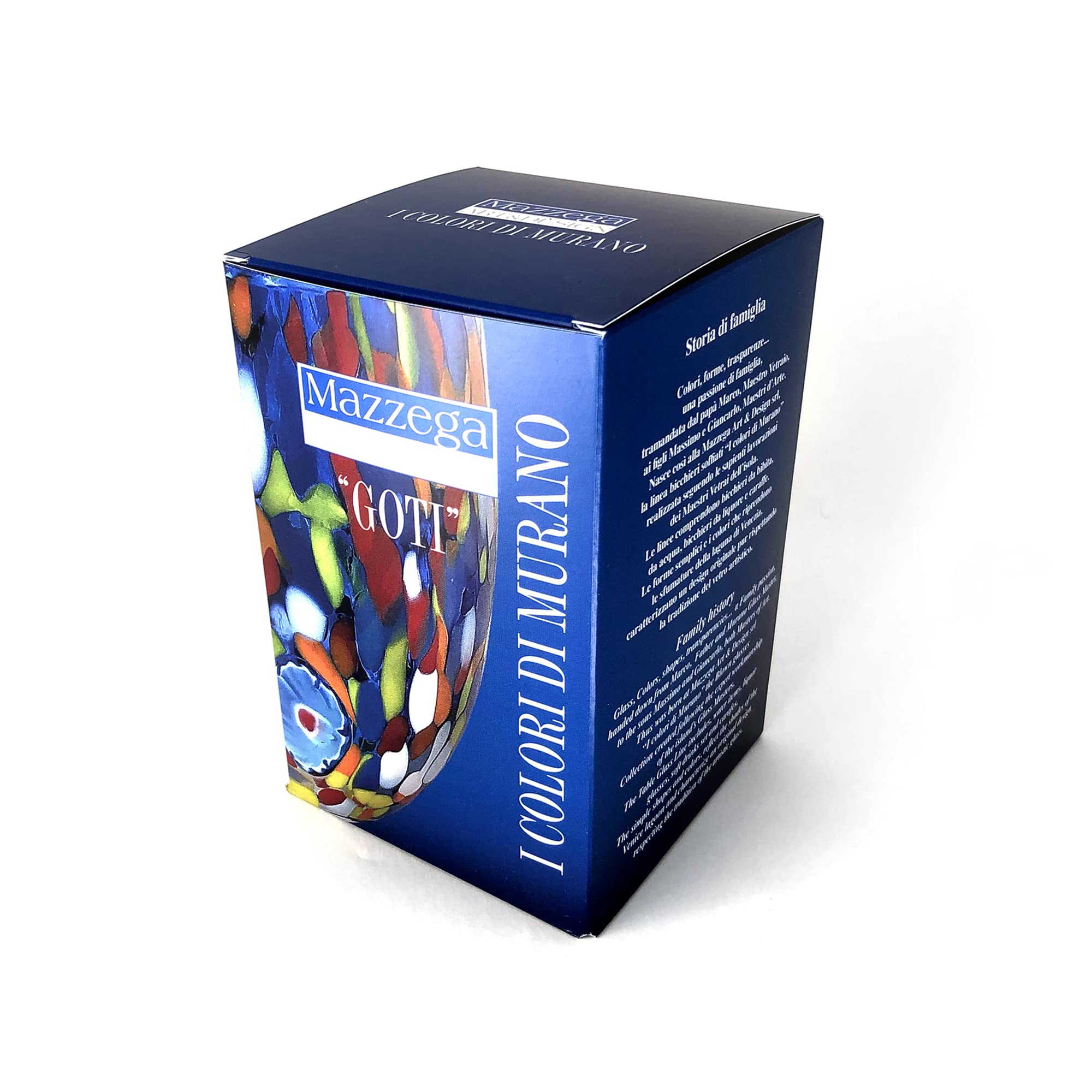 MAZZEGA ART & DESIGN 6-Piece Murano Glass Special Edition Bellini Cocktail Glasses - Handcrafted in Italy, Cobalt Blue - Perfect for Cocktail Parties, Home Bar Decor & Luxury Gift Giving