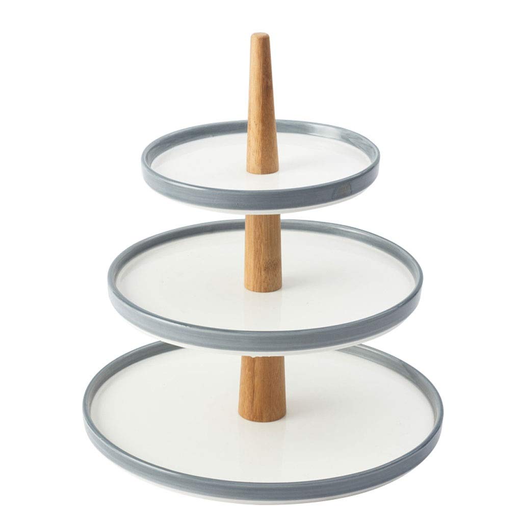 Premium 3-Tier Ceramic Cake Stand - Elegant Dessert Display for Cakes, Fruits, Snacks & Candy | European Style Serving Platter for Parties, Weddings & Afternoon Tea (Large Size)