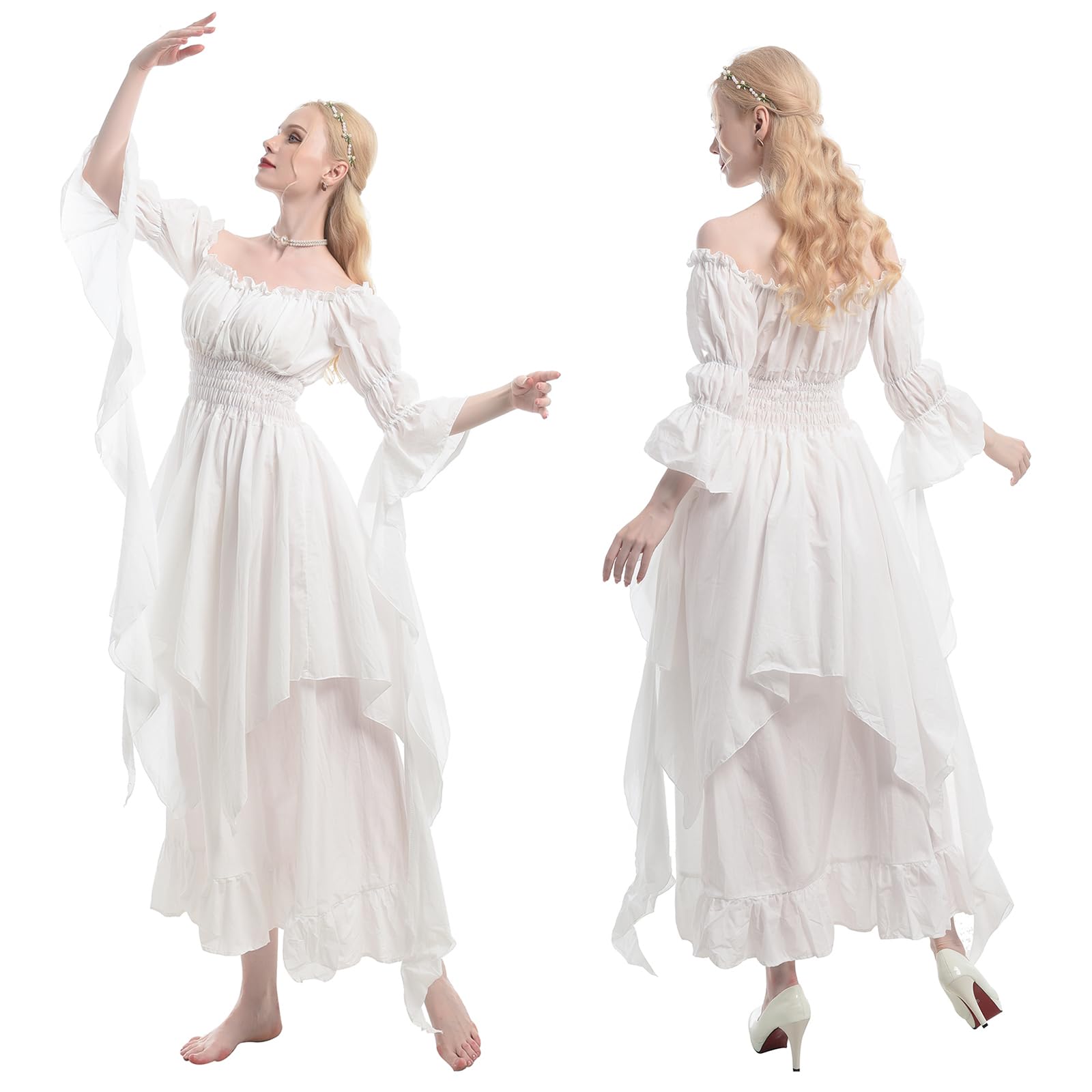 Victorian Gothic Witch Dress for Women - Elegant Renaissance Costume & Medieval Wedding Gown | Perfect for Halloween, Cosplay, Renaissance Fairs & Themed Parties