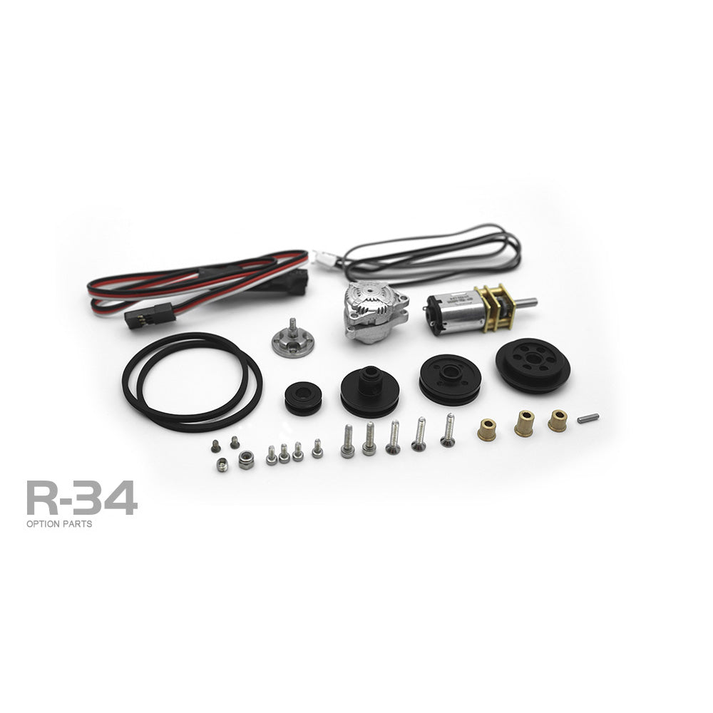 1/8 RC Drift Car Parts - Rear Steering Belt, Pulley, Accelerator, Brake Clutch Pedal, Tire Iron, Wheel Hubs, Tyres & Lights Hook for R34 Model - Perfect for RC Drifting, Racing & DIY Upgrades