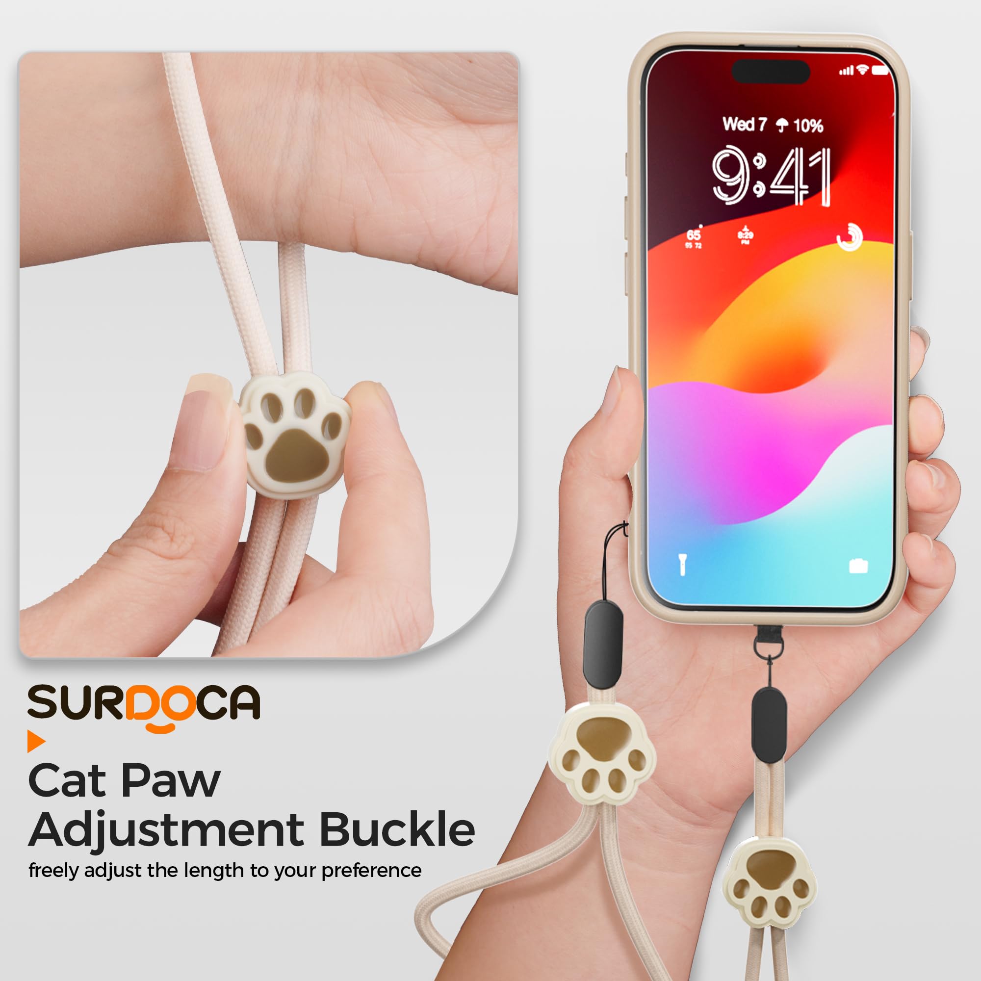 SURDOCA Adjustable Phone Lanyard - Nylon Wrist Strap for Smartphones, Cameras, Earphones & USB Drives | Anti-Theft Security Strap for Work, Travel & Outdoor Activities
