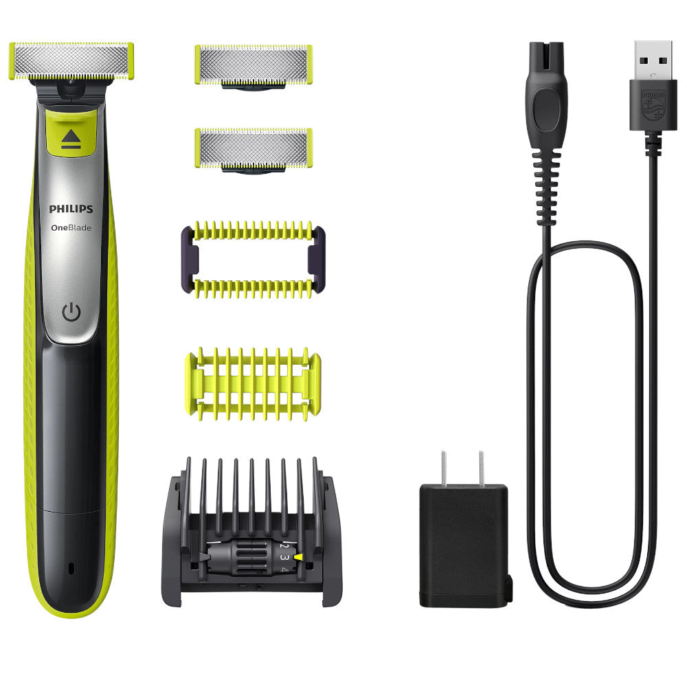 PHILIPS QP2834/60 OneBlade Face & Body Trimmer - Waterproof Electric Shaver for Men's Beard, Body & Pubic Hair Grooming - Perfect for Travel & Daily Use