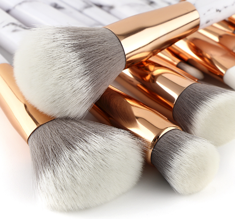 11-Piece Marble Makeup Brush Set - Professional Beauty Makeup Kit for Eyes, Face & Contouring | Perfect for Travel, Home & Salon Use