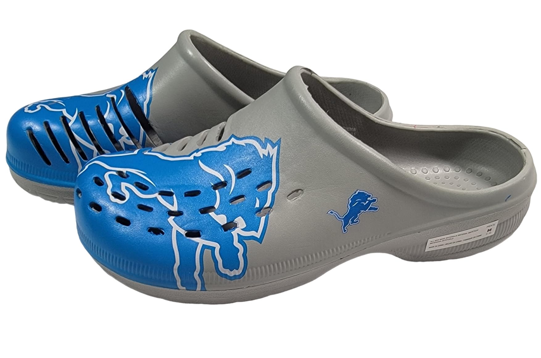 FOCO NFL Men's Big Splash Team Logo Solid Clogs - Comfortable Waterproof Slip-On Shoes for Pool, Beach, and Outdoor Activities