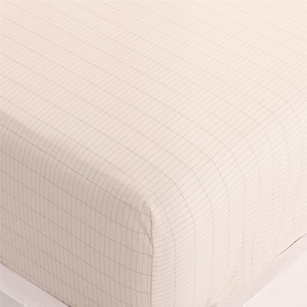 Earthing Grounding Fitted Sheet with Earth Connection Cable - Pure Silver Fiber Conductive Bed Sheet for Better Sleep & Stress Relief | Perfect for Home, Office & Travel Use