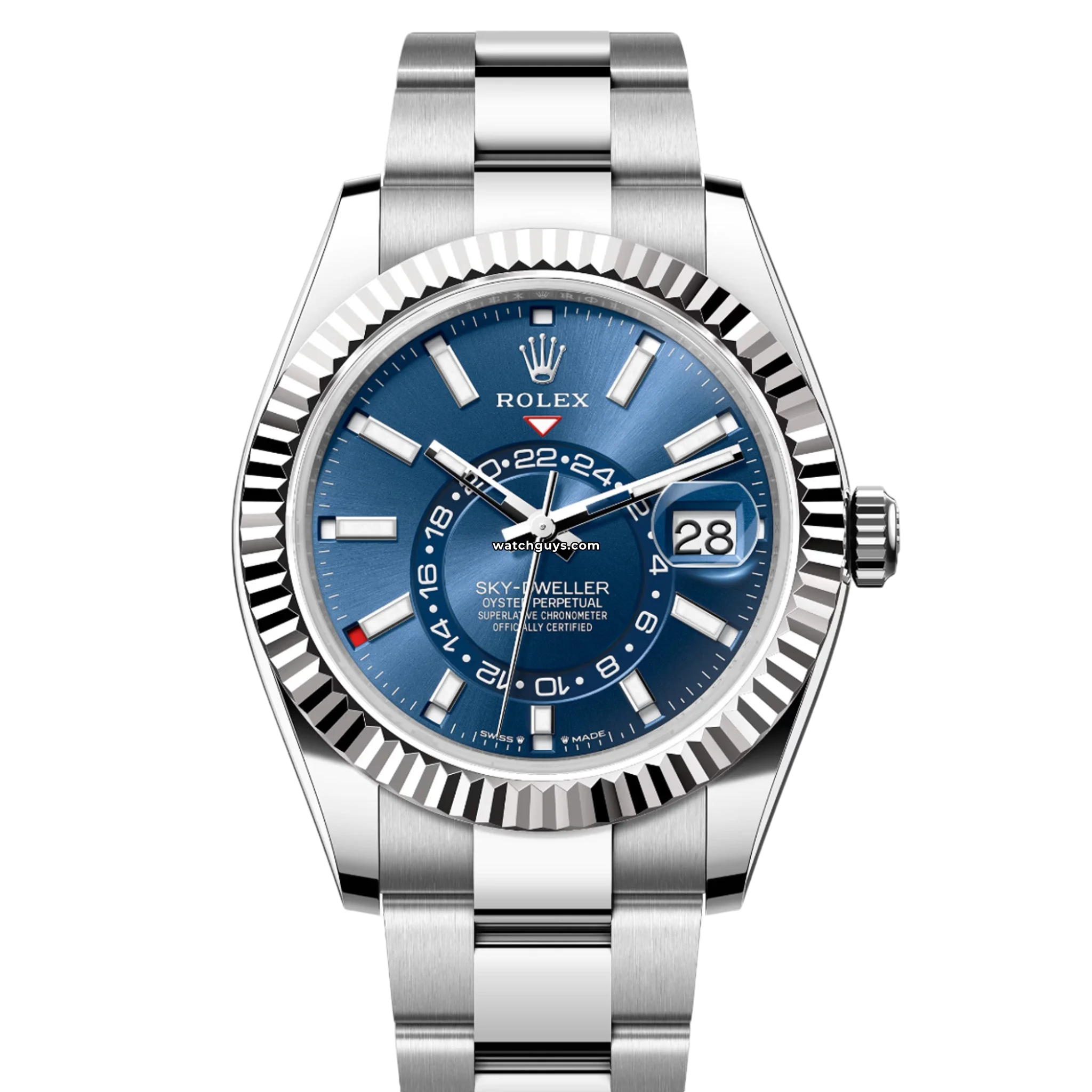 Rolex Sky-Dweller 336934 Blue Dial Stainless Steel Oyster Bracelet Watch - Luxury Timepiece for Travel & Business Professionals