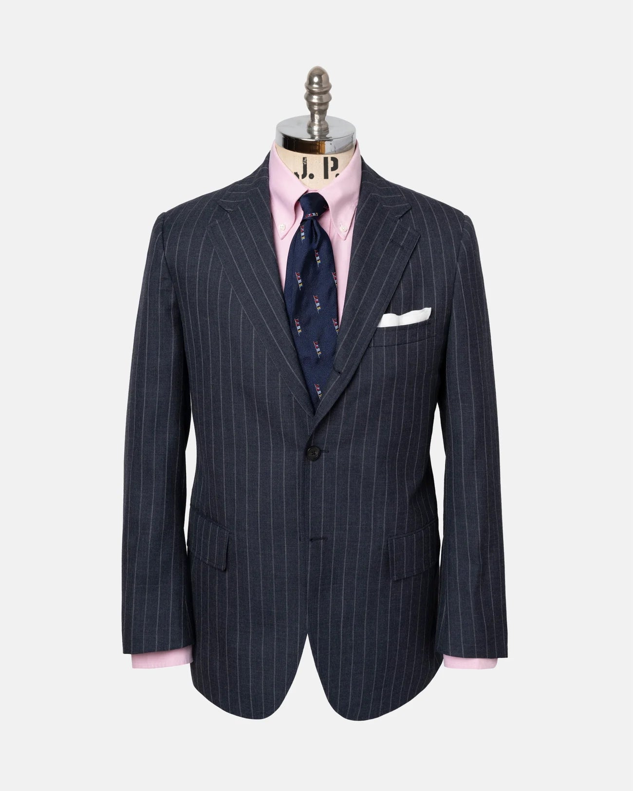 Trim Fit Chalk Stripe Suit for Men - Slim Fit Business Suit Jacket & Pants Set - Perfect for Office, Weddings, and Formal Events